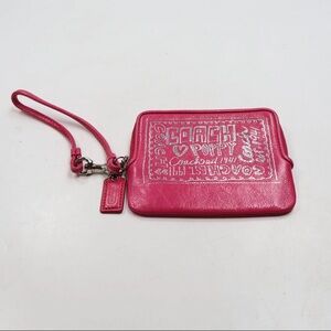 Coach VINTAGE Poppy Fuchsia Wristlet EUC!! WITH coach tag!& original dust bag!